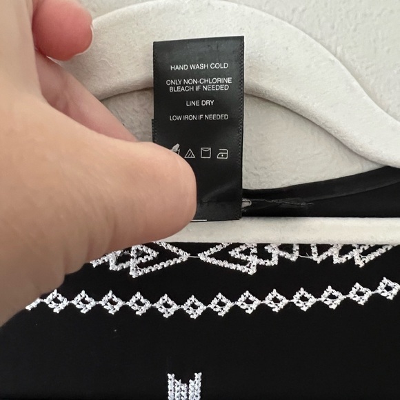 Ali Miles Black White Embroidered Kimono Shrug‎ Topper Tassels Size M Boho - Picture 13 of 14